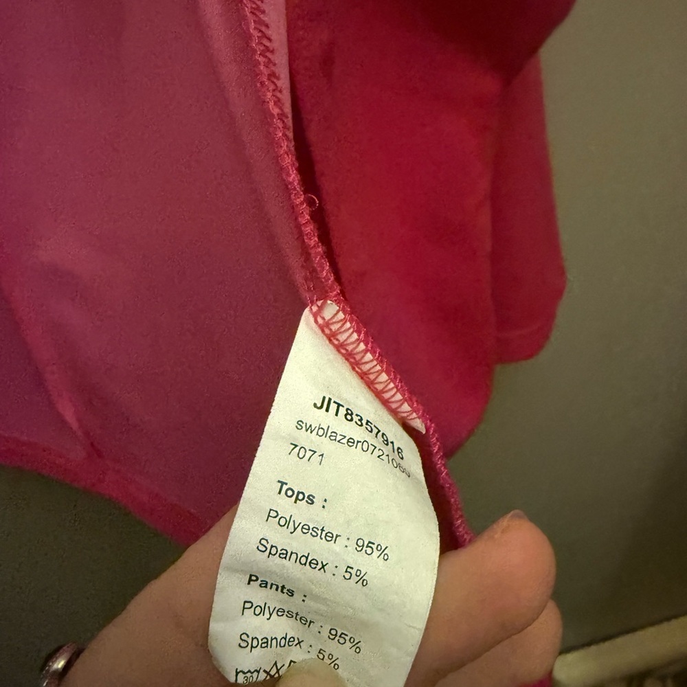 SHEIN Vibrant Pink Open Front Blazer - Picture 4 of 4